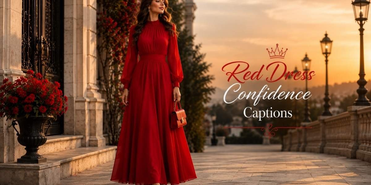 Red Dress Confidence Captions