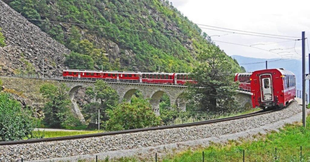 Train Travel Through the Mountains Captions