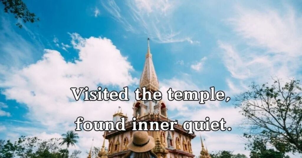 temple visit captions