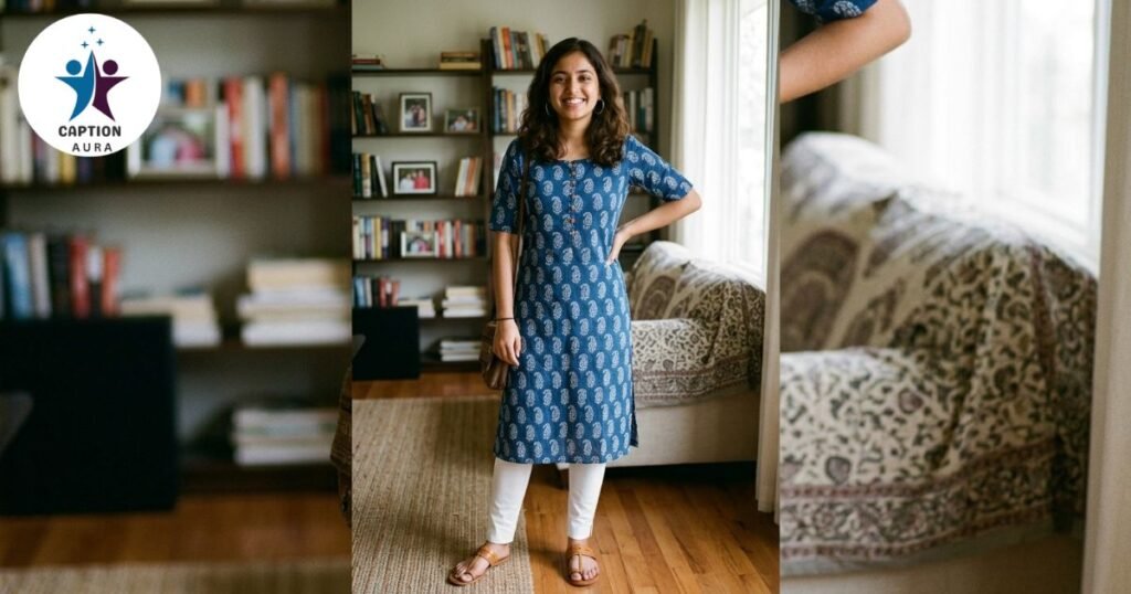 Girl in short kurti smiling for camera