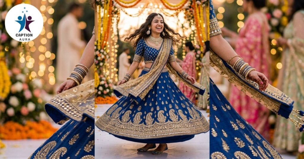lehenga caption for traditional wear for girl