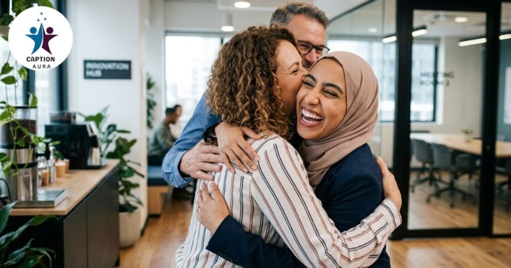 short captions for meeting after long time reunion hug
