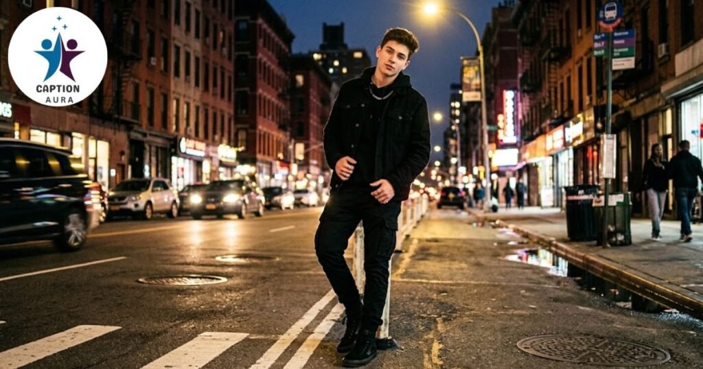 stylish hinglish captions for boys in hindi for night street photos